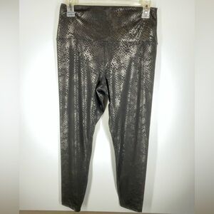 PINK Victoria’s Secret Ultimate Metallic Faux Snakeskin Print Legging LargeBlack